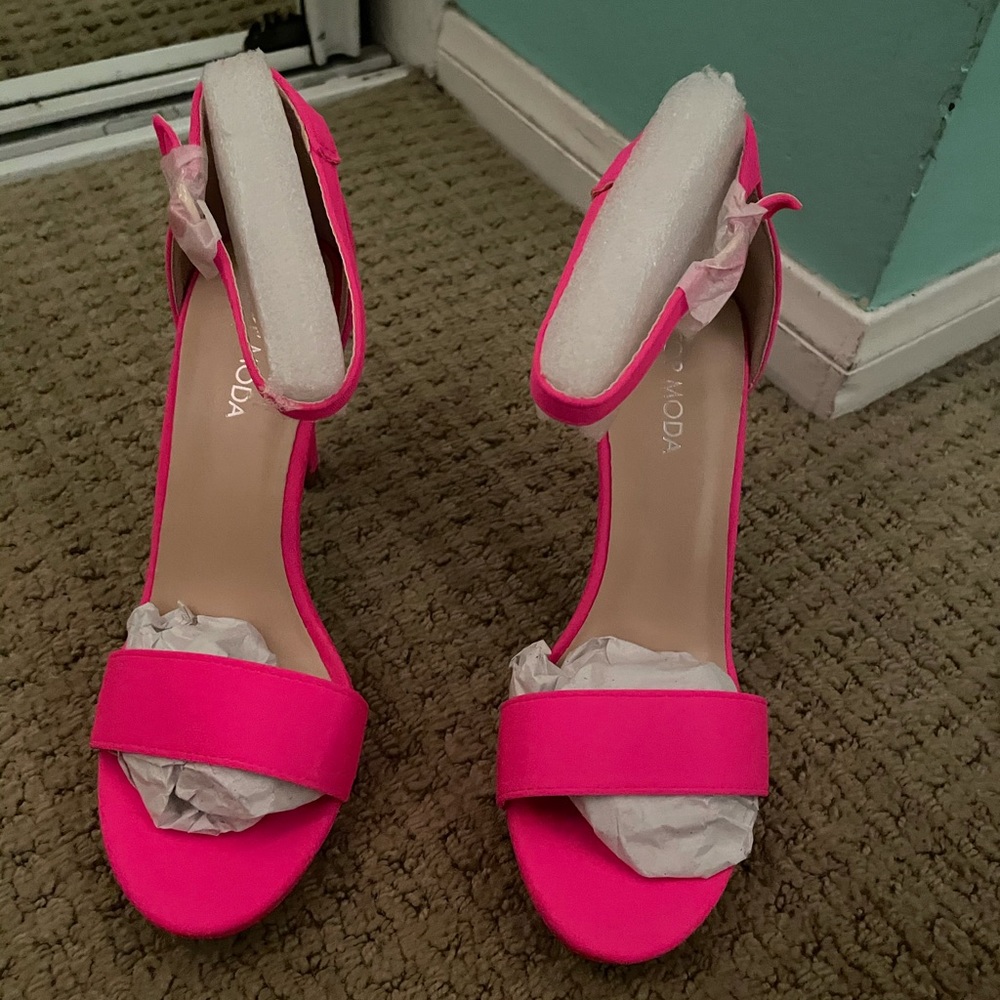 Hot pink stiletto heels